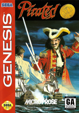 Pirates Gold box art for Sega Genesis